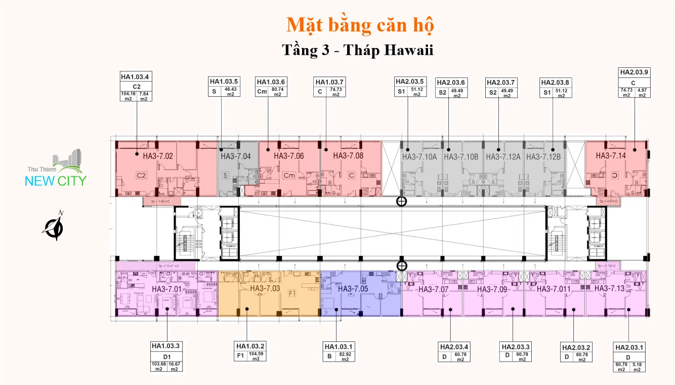 mặt bằng (layout) căn hộ hawaii new city thủ thiêm mai chí thọ tầng 3